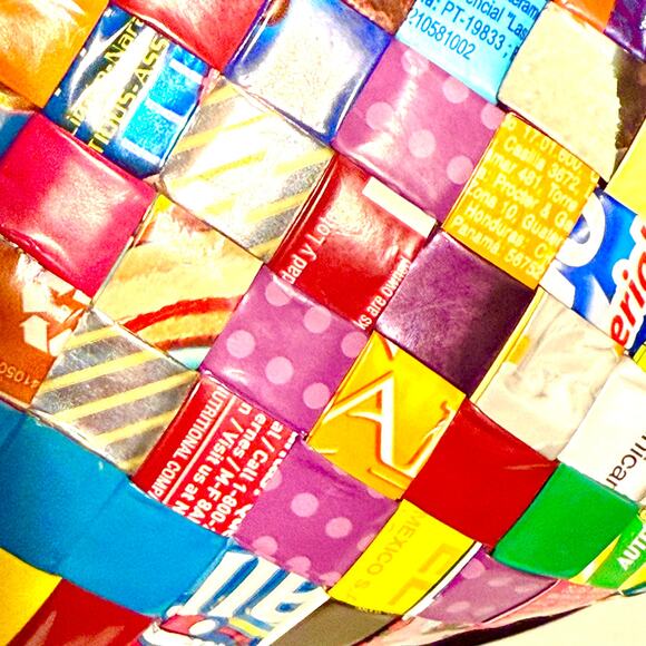 Vintage Recycled Candy Wrapper Shoulder Bag or Clutch - Picture 3 of 8